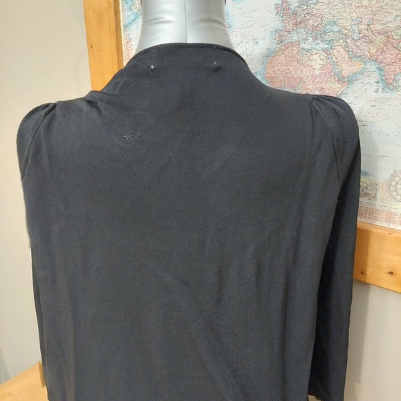 Joseph A. Black Cardigan L/S Metal-Embellished Collar Women's Size Large - Picture 4 of 11